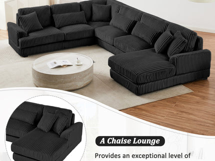 Oversized Sectional Sofa U - Shaped Sofa Couch Modern Sofa Upholstered In Soft With A Chaise Lounge For Living Room