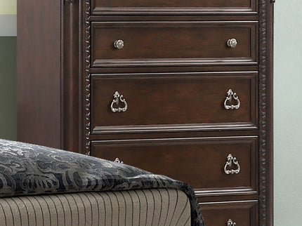 Traditional 5 Drawer Chest - Mahogany