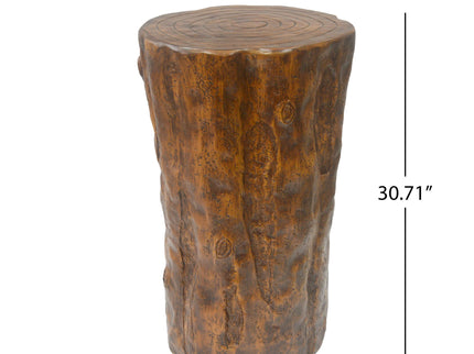 Tree Stump Side Table, Indoor / Outdoor Use - Antique Brown
