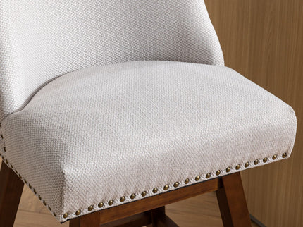 Counter Height Swivel Barstools, 26'' H Seat Height Upholstered Bar Stools (Set of 2), Fabric