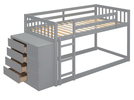 Bunk Bed With 4 Drawers And 3 Shelves