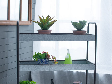 Homestead Galvanized Shelf Display 3 Tier - Metallic Gray
