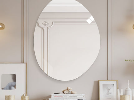 Asymmetrical Bathroom Wall Mirror - Silver
