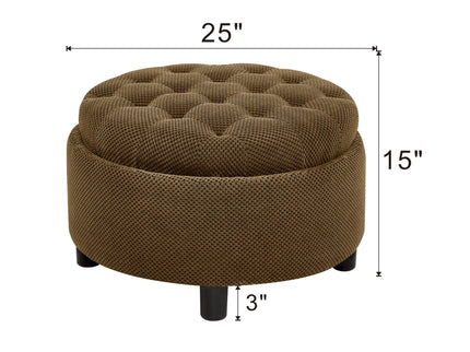Storage Round Footstool Table Ottoman