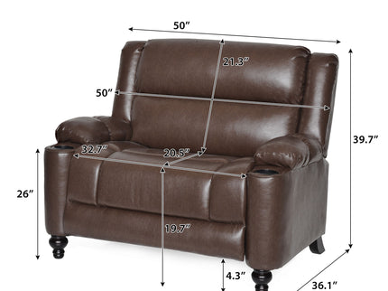 Tufted Design Wide Manual Recliner Chair