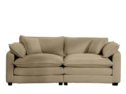 Modern 2 Seater With 4 Pillows, Upholstered Deep Seating Loveseat