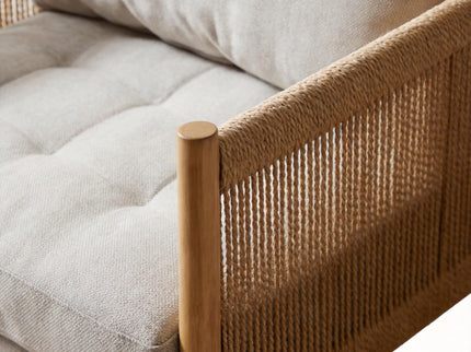 Accent Armchair With Removable Cushions For Living Room - Matte Black / Natural / Sand