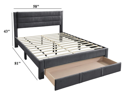Contemporary Bed With Storage Drawer