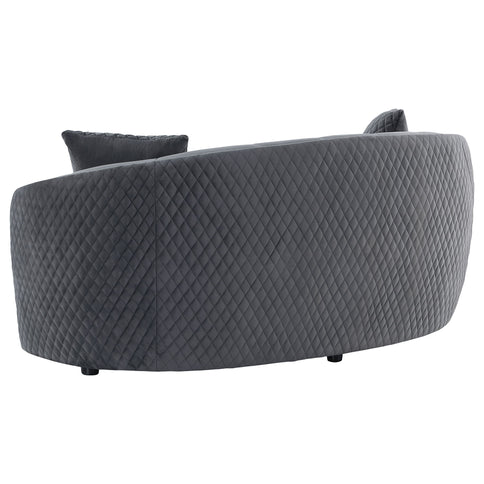 Lorraine - 2 Piece Upholstered Sofa Set With Tufting Trim - Dark Gray