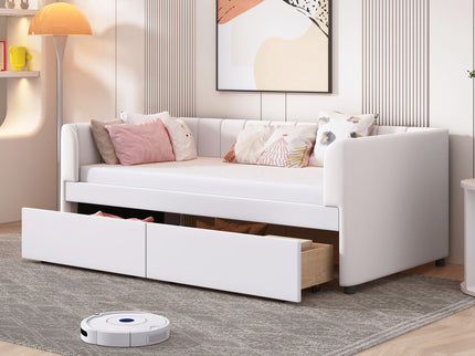 Upholstered Daybed With Ergonomic Design Backrest