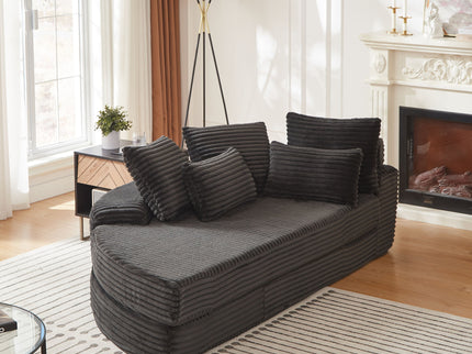 Semi Circular 2 In 1 Sofa Bed With Neck Pillow And Throw Pillows