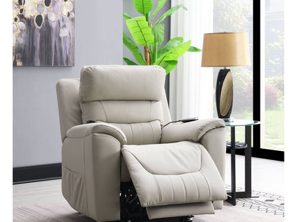 Marsha - Power Recliner With Lift & Massage - Light Gray