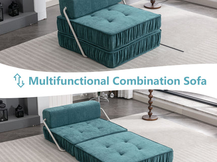 Folding Sofa With Removable Back Cushion, Convertible Futon Sleeper Chair