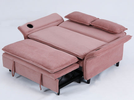 Modern Fabric Multi-Functional Sofa Bed With Adjustable Armrests And Backrests