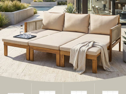 Outdoor 3 Seat Patio Sunbed