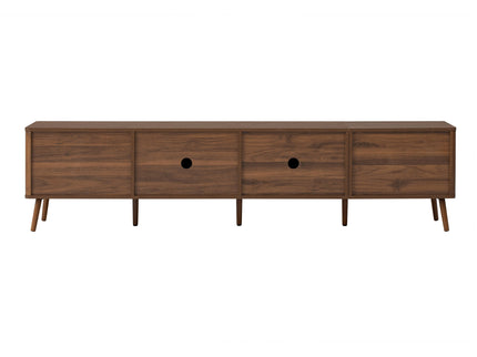TV Stand For TVs Up To 85" With Fluted Door, Cable Management, Soft-Closing Hinges - Walnut