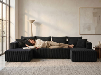 U-Shaped Modular Sectional Sofa With Double Chaise, Oversized Deep Seat For Living Room