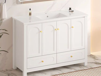 Bathroom Vanity With Sink Combo, 4 Soft Close Doors And 2 Drawers