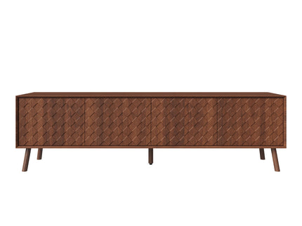 70" TV Stand For TVs Up To 80", Soft Closing Hinges And Cable Management - Walnut