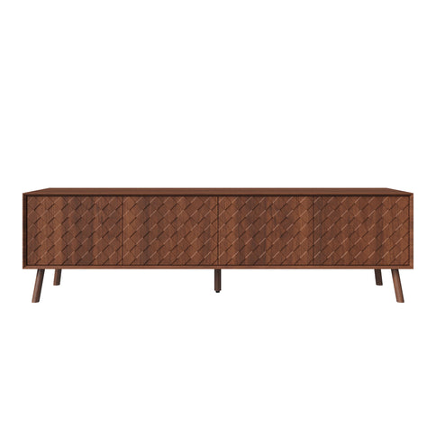70" TV Stand For TVs Up To 80", Soft Closing Hinges And Cable Management - Walnut