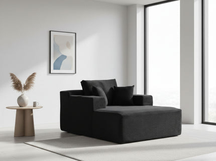 Convertible Chaise Lounge Chair With Wide Armrest & Throw Pillows