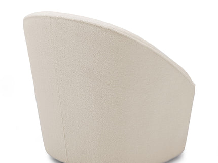 Anson - Swivel Chair With Soft Rounded Back - Off White