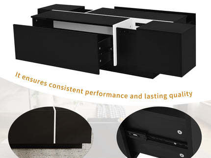 Extendable Coffee Table With 2 Hidden Storage Space And 2 Drawers For Living Room