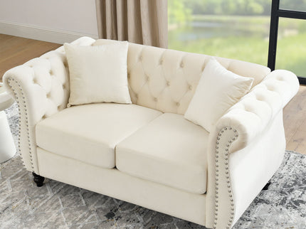 Chesterfield Sofa With Rolled Arms And Nailhead Trim