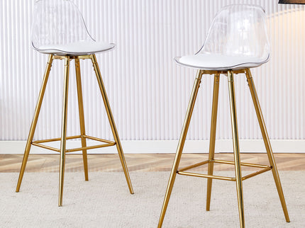 Stylish Upholstered Bar Chairs With Metal Leg