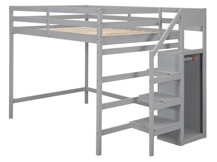 Loft Bed With Built In Storage Wardrobe And Staircase