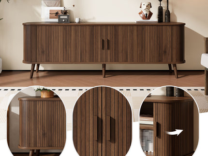 70" TV Stand, Media Center With Ample Storage - Dark Brown