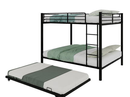 Bunk Bed For Kids, Convertible Frame With Ladders & Guardrail