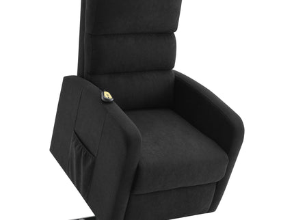 Royston - Upholstered Power Lift Recliner With Remote Comfort - Black