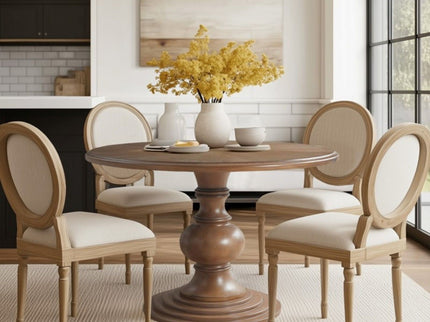 Round Pedestal Dining Table - Walnut