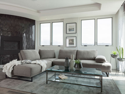 Harnal - L-Shape Sectional Adjustable Back Comfort Focused Sofa - Taupe