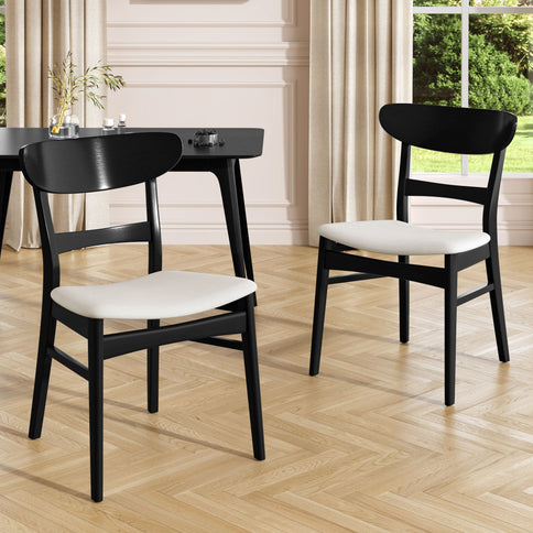 Modern Dining Chairs With Cushioned Seat (Set of 2)