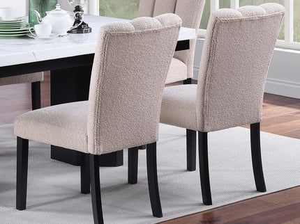 2 Tone Dining Table Set With Upholstered Side Chairs