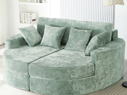 Boneless Design Upholstered Sofa Bed With Cup Holders