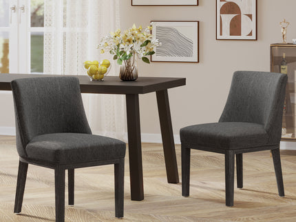 Modern Dining Chair With Durable Fabric Upholstery And Sturdy Wooden Frame (Set of 2)