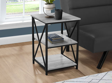 3 Tier Accent Table, Side Marble Look Contemporary & Modern