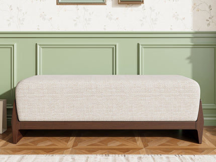 Bench With Thick Soft Cushions For 3 People - Brown / Beige