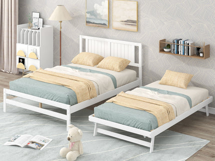 Platform Bed With Adjustable Trundle