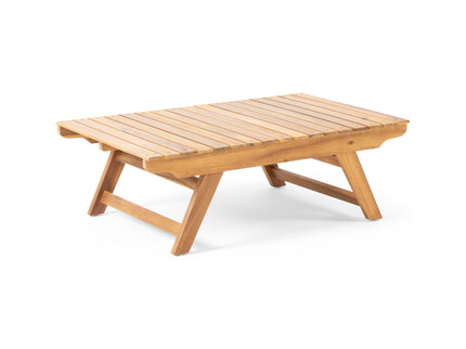 Outdoor Acacia Wood Coffee Table With Open Slat Design