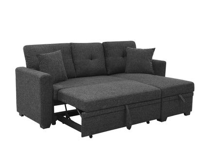 Upholstered Sectional With Pull Out Bed And Chaise Storage