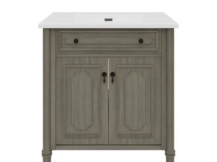 Vintage Bathroom Vanity With Sink, Rustic Cabinet With Soft Close Doors