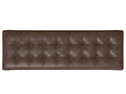 Penelope - Ottoman Bench With Genuine Leather Upholstery - Brown