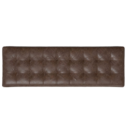 Penelope - Ottoman Bench With Genuine Leather Upholstery - Brown
