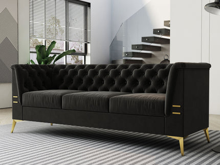 Luxurious Sofa With Legs, Modern Chesterfield Design, Tufted Upholstery, 3 Seat Couch For Living Room And Office