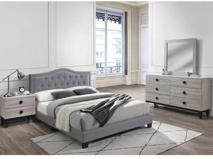 European Style Bed, Button Tufted Headboard