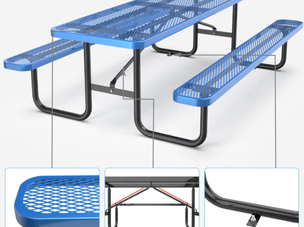 Metal Expanded Rectangular Picnic Table